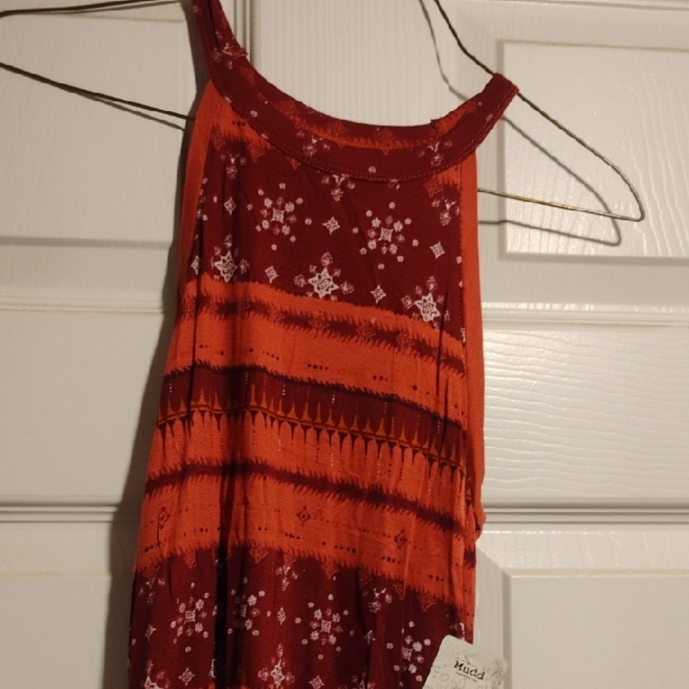 Mudd Orange Asymmetrical Tank Top
